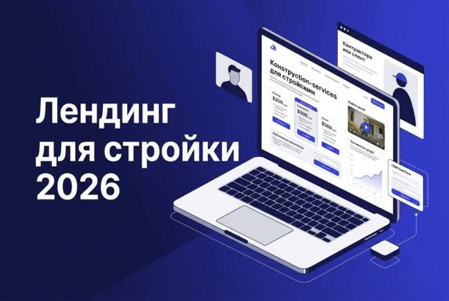 лендинг для строительных услуг: обложка статьи про тренды 2026