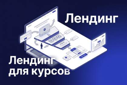 Лендинг для курсов: обложка про воронку продаж и конверсию